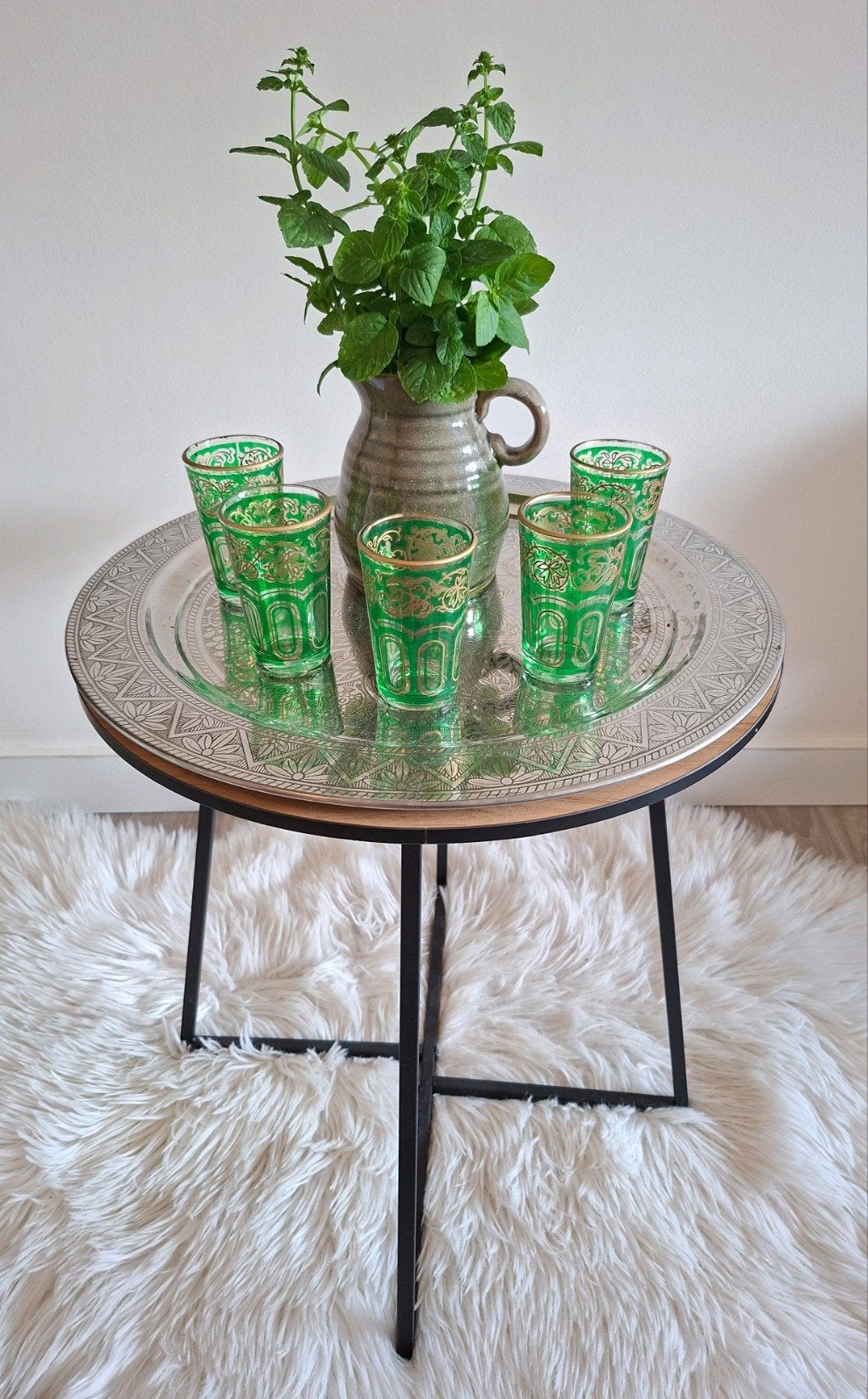 Bijzettafel, ronde tafel, sidetable, Minder dan 55 cm, Rond, Zo goed als nieuw, Hout