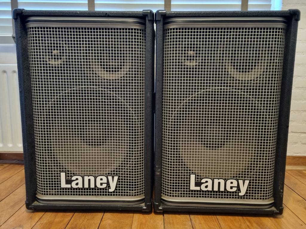 2x Laney Concept CC815 3-weg speakers, Gebruikt, 120 watt of meer, Front, Rear of Stereo speakers, Ophalen