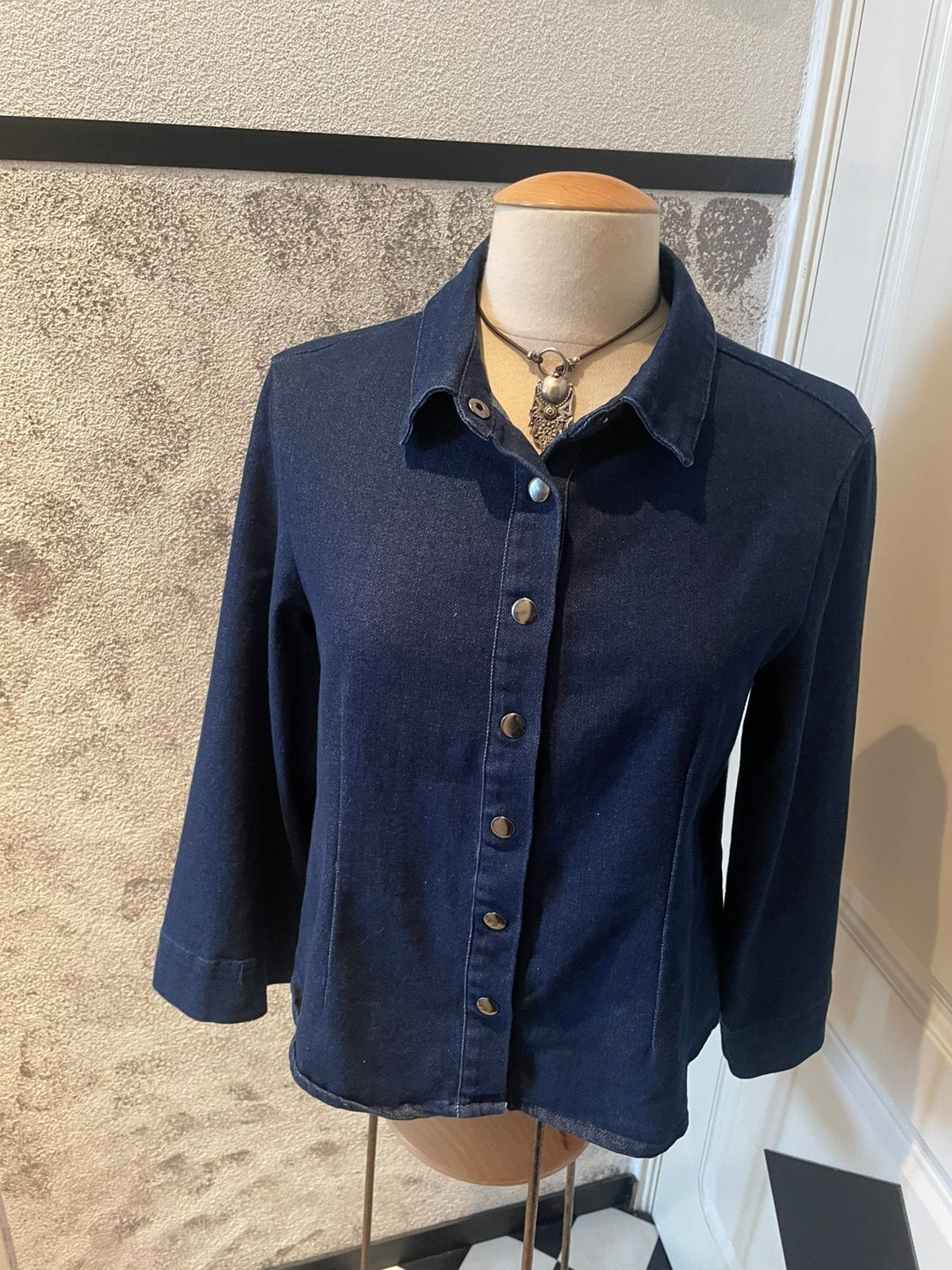 Donkerblauwe jeans blouse/tuniek S, Ophalen of Verzenden, Nieuw, Maat 36 (S), Blauw