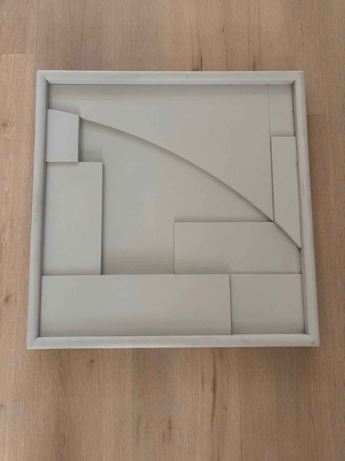 Kunstwerk Fiona van WOOOD - Grijs/Groen (Mist) 60x60, Ophalen