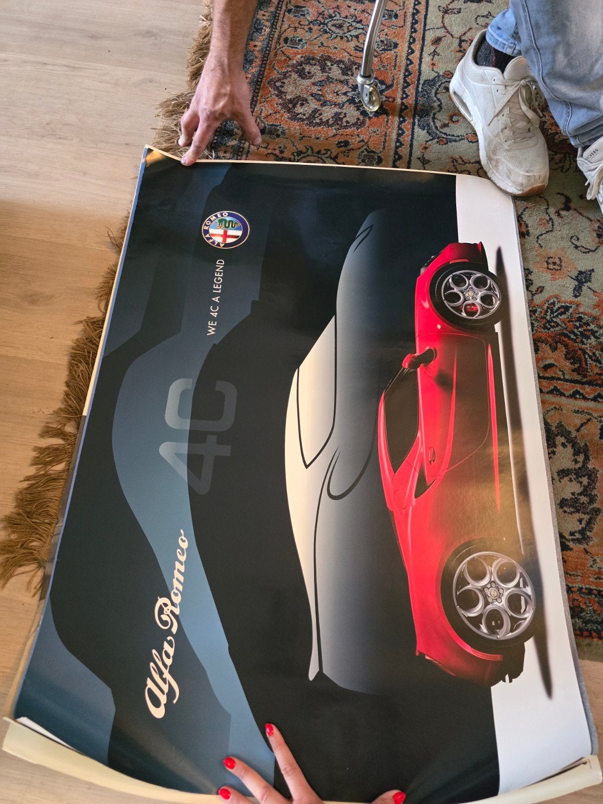Alfa Romeo 4C Poster - 'We 4C a Legend', Ophalen, Deurposter of groter, Reclame, Rechthoekig Staand