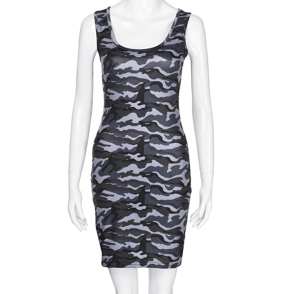 Camouflage jurkje jurk camo leger sexy mini dames vrouwen, Maat 38/40 (M), Nieuw, Knielengte, Meerkleurig