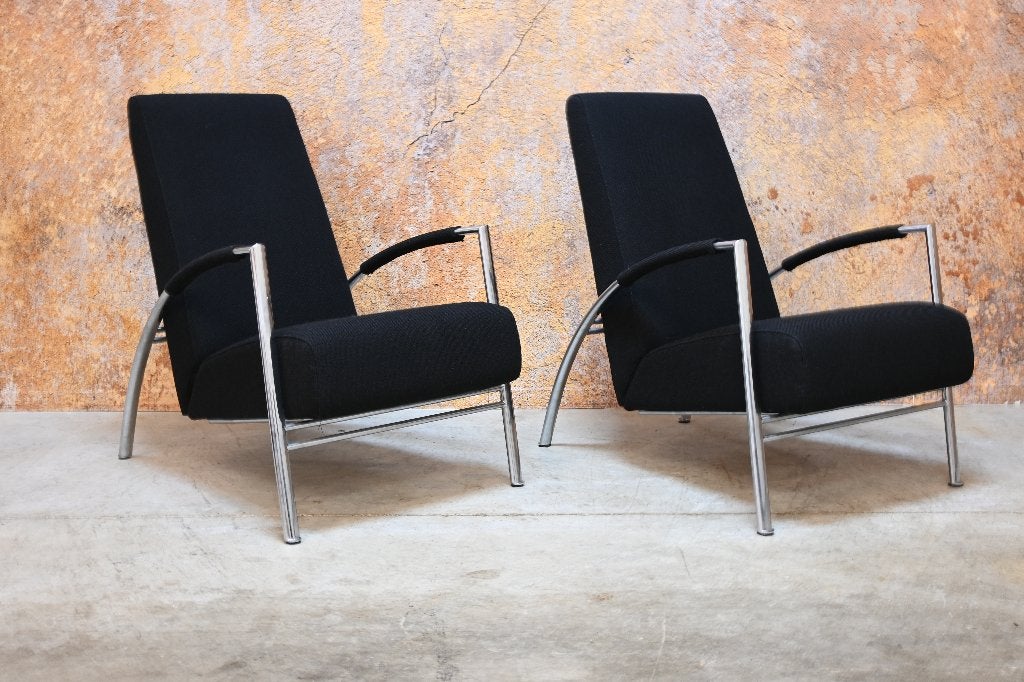 ZGANieuw zwarte stoffen Harvink de Club design fauteuil, Huis en Inrichting, Harvink, Harvink, 75 tot 100 cm, Ophalen of Verzenden