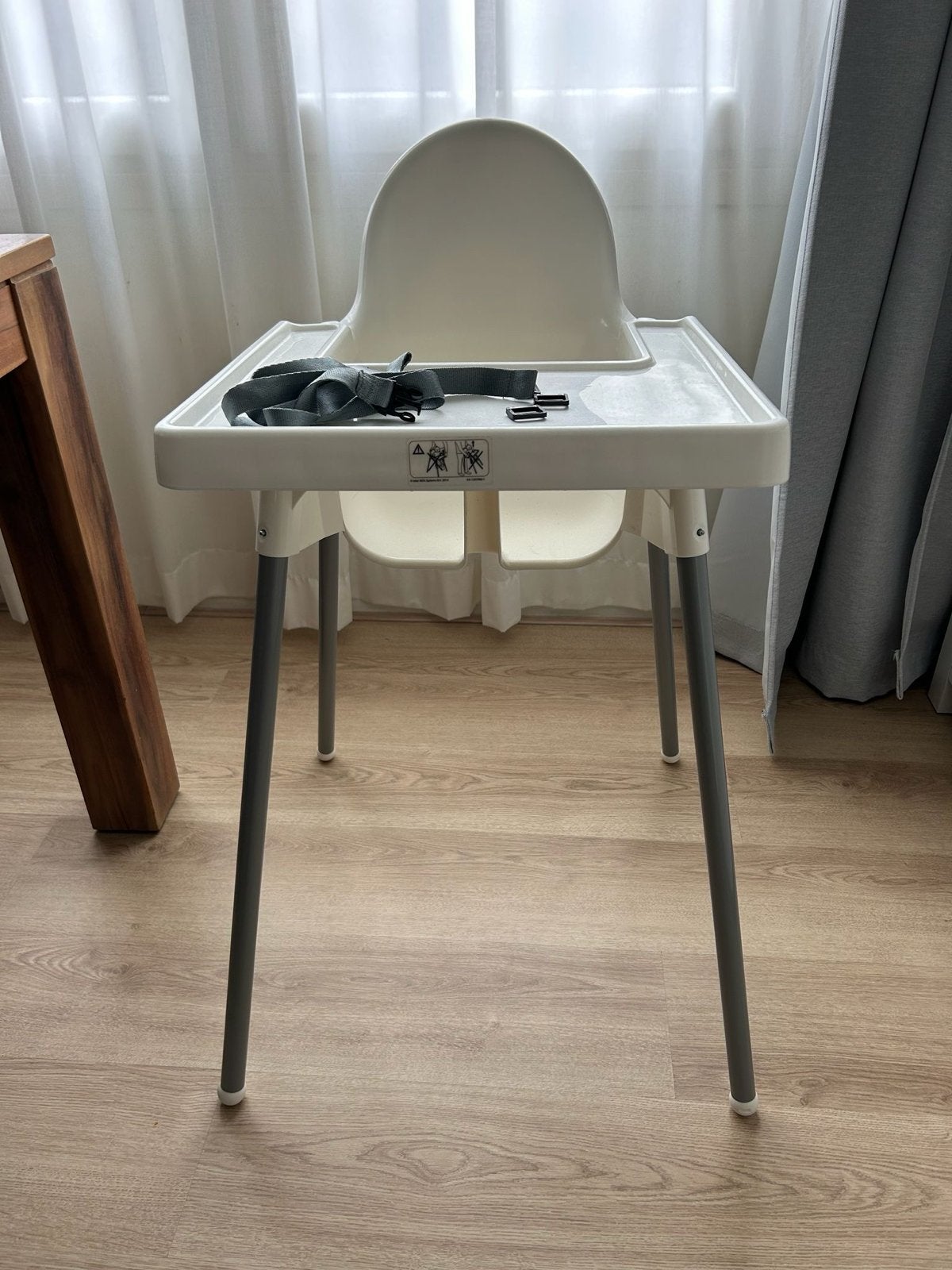 IKEA Antilop kinderstoel met gordel, Ophalen, Zo goed als nieuw, Overige typen, Afneembaar eetblad