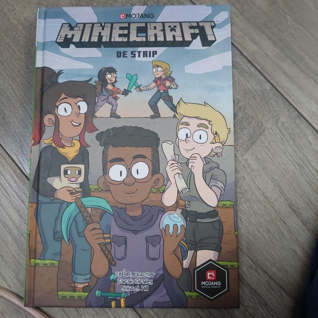 Minecraft De Strip - Avontuur in de game wereld, Eén stripboek, Ophalen of Verzenden, Zo goed als nieuw, S.R. Monster, Sarah Graley, John J. Hill