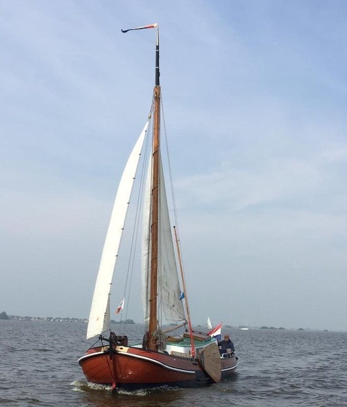 Skûtsje, tjalk, zeilschip, ex werkschip, motorboot zeilboot., Watersport en Boten, Ophalen, 1.90 meter
