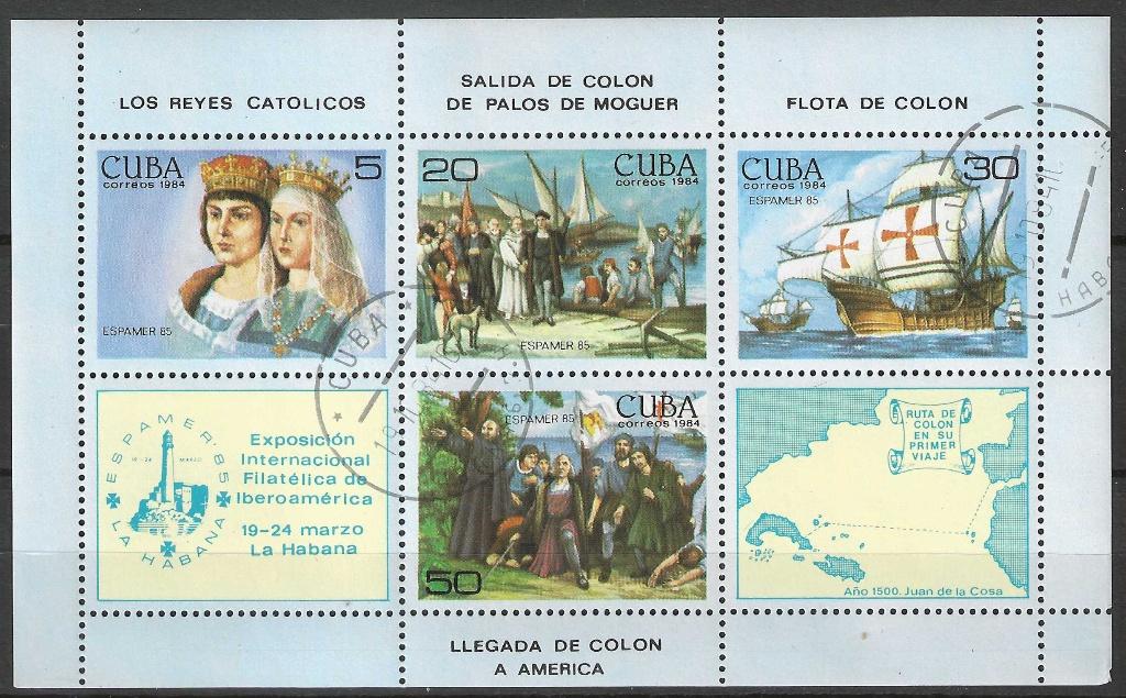 Cuba 1984 - Yvert blok 85 - Postzegeltentoonstelling  (ST), Verzenden, Gestempeld, Midden-Amerika