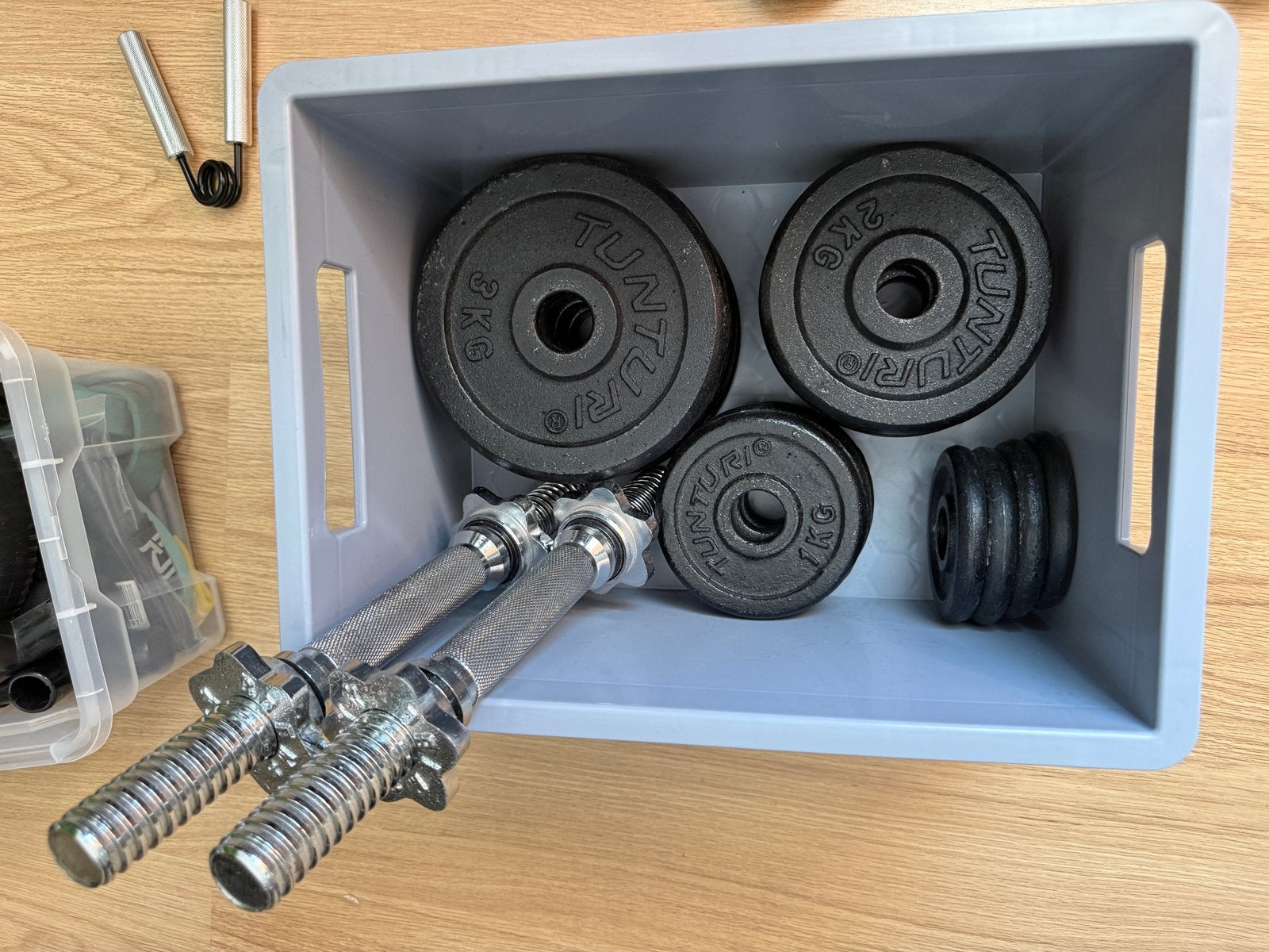 Complete Fitness Set: Dumbbells, Kettlebells, Push-up Bars…, Ophalen, Gebruikt, Armen, Dumbbell