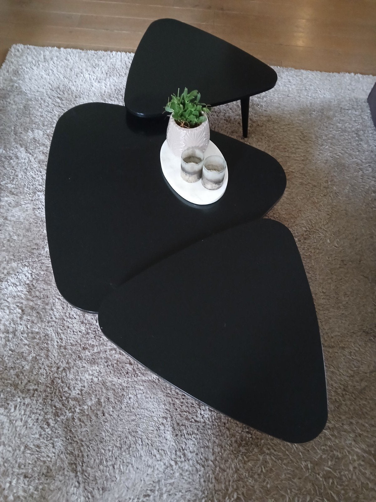 3 mooie organische tafeltjes 35 euro, Ophalen, Minder dan 50 cm, 50 tot 100 cm, Rond