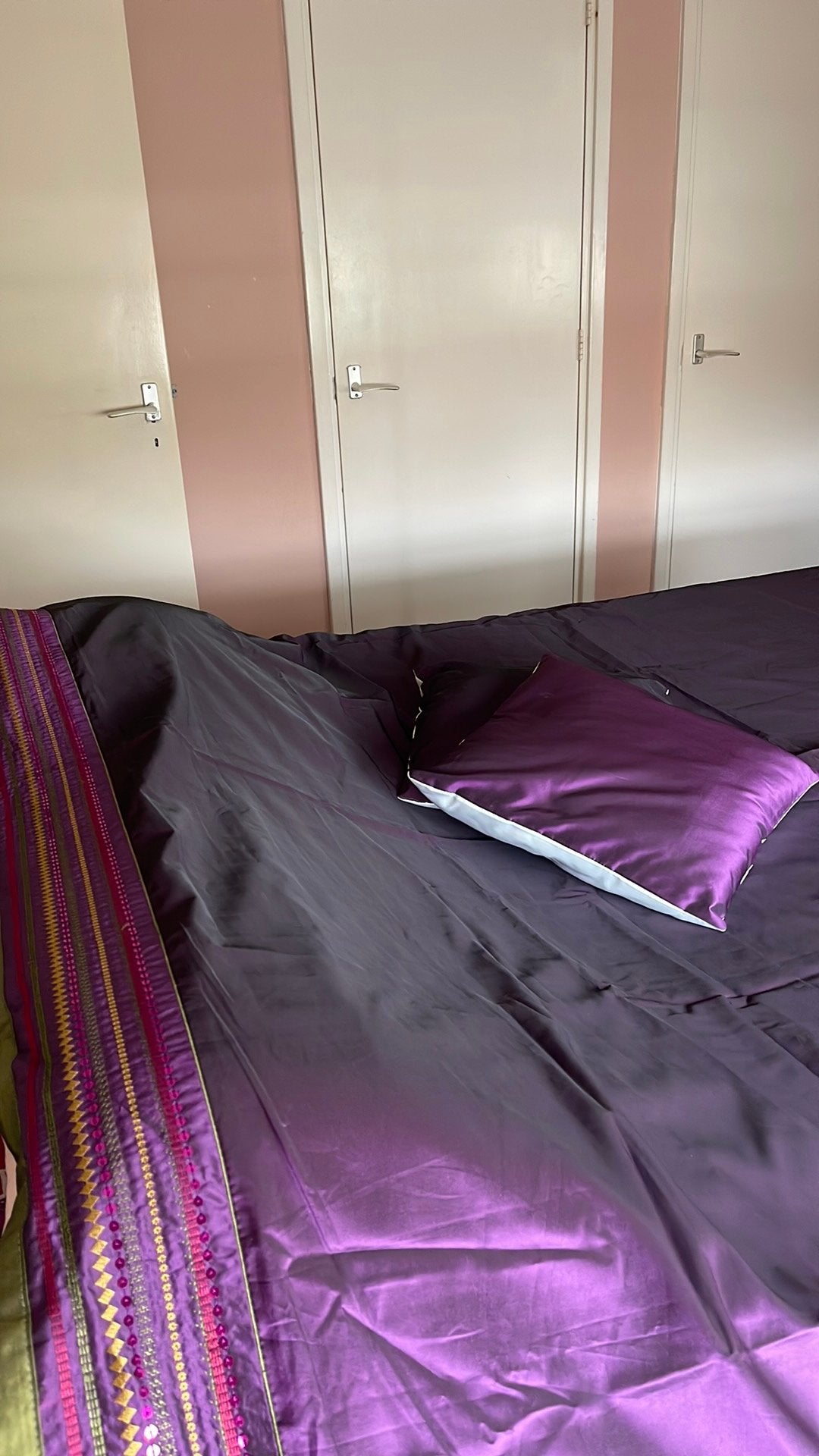 Bedsprei, vitrage gordijn, Ophalen of Verzenden, Zo goed als nieuw, Eenpersoons, Kussen