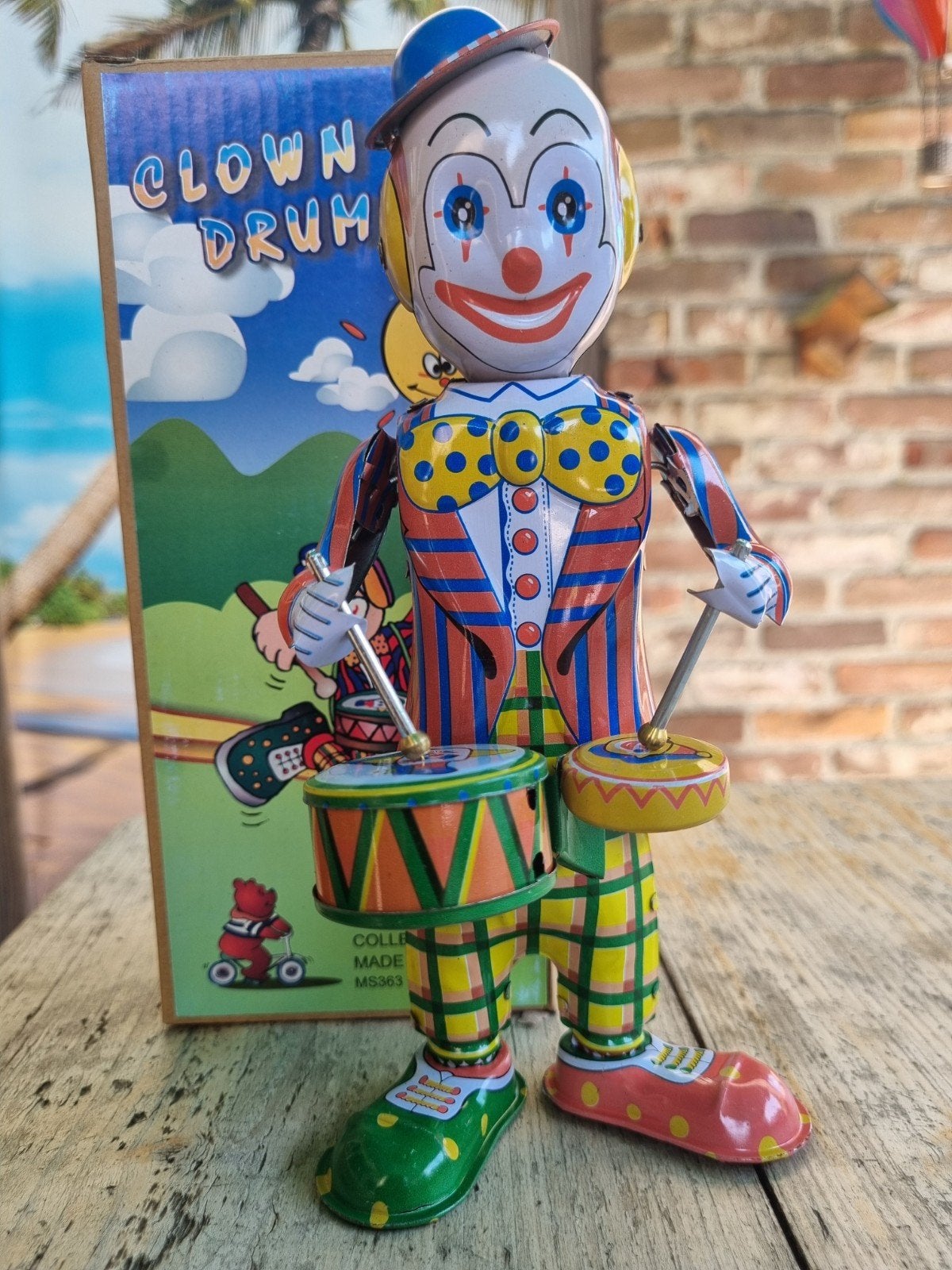 Vintage Blikken Clown Drummer - Opwindbaar Speelgoed, Ophalen of Verzenden, Nieuw