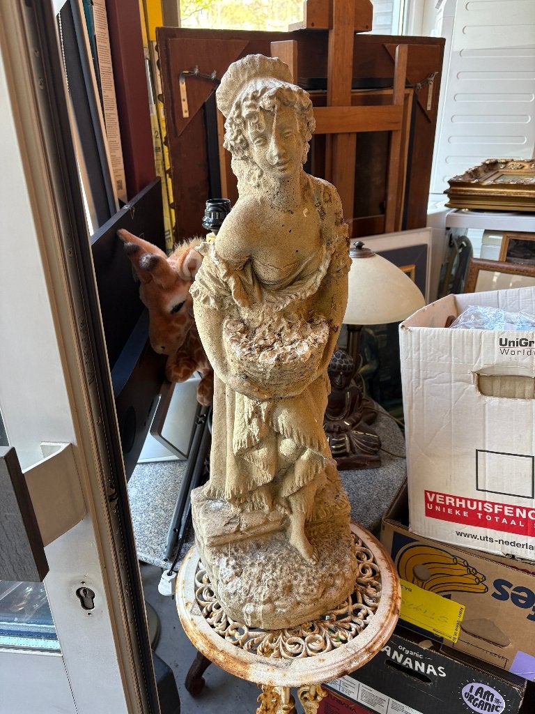 tuinbeeld, Ophalen of Verzenden, Gebruikt, Overige materialen, Mensenbeeld
