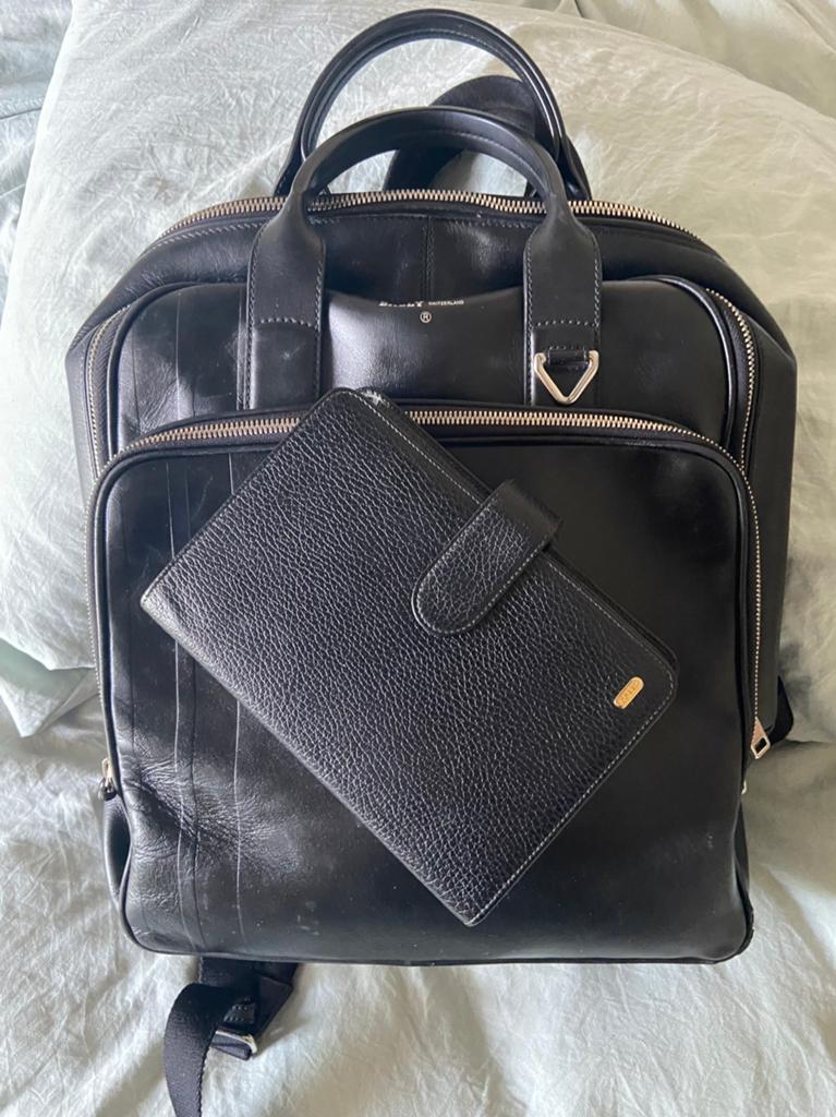 Luxe Bally Switzerland Leren Rugzak/Advocatentas   Zwart, Overige merken, Gebruikt, 25 tot 40 cm, Ophalen of Verzenden