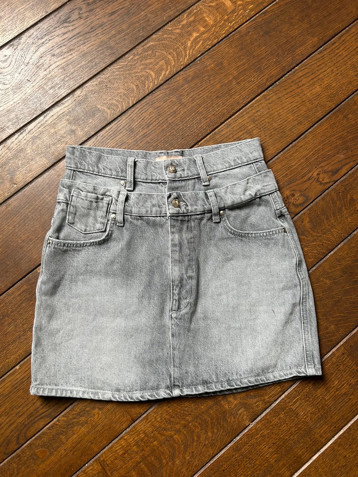 Grey Denim, grijs JoshV, Josh V spijkerrokje, rokje in S, Kleding | Dames, Verzenden, Nieuw, Maat 36 (S), Grijs