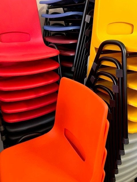 Retro stapelstoelen nieuw kantinestoelen horeca prijs p/stuk, Kunststof, Overige kleuren, ., Vintage
