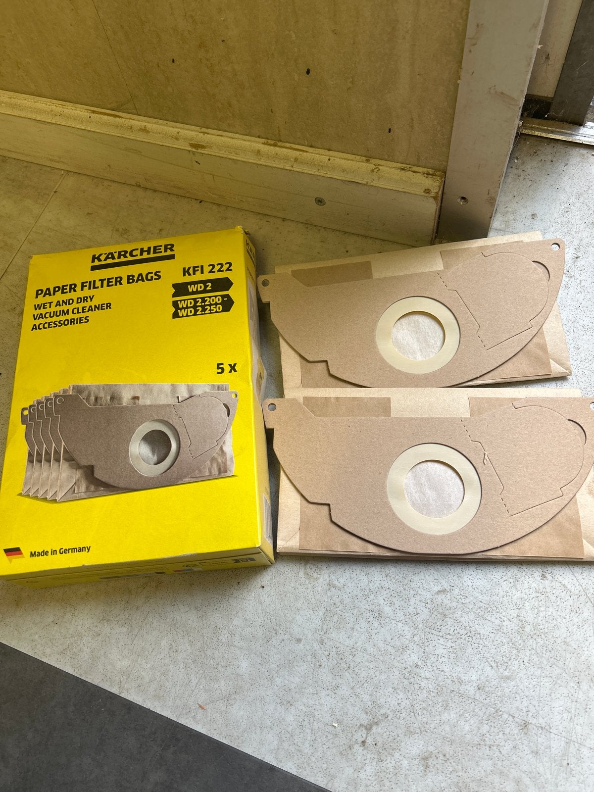 2 stuks Kärcher KFI 222 Papieren Filterzakken WD 2 (5 stuks), Witgoed en Apparatuur, Kärcher, Overige typen, Nieuw, Ophalen