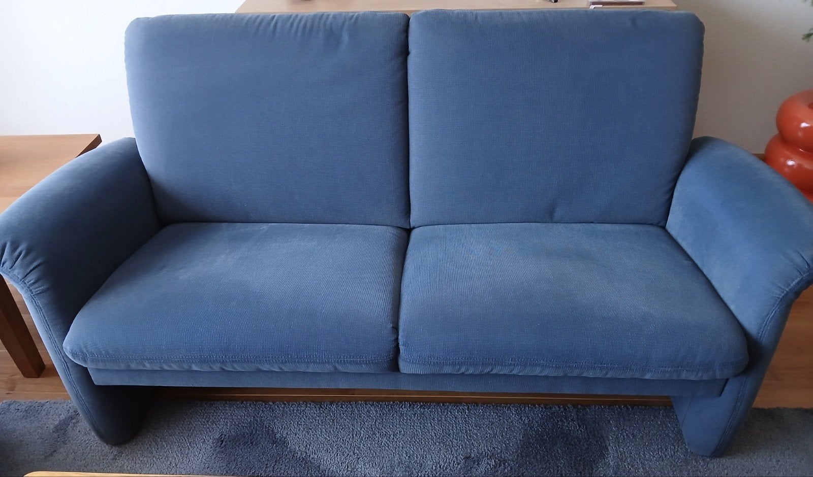 Topform 2,5 zits bank blauw uitschuifbaar zitvlak-optie set-, Huis en Inrichting, Ophalen, Gebruikt, Klassiek, Comfortabel, 150 tot 200 cm