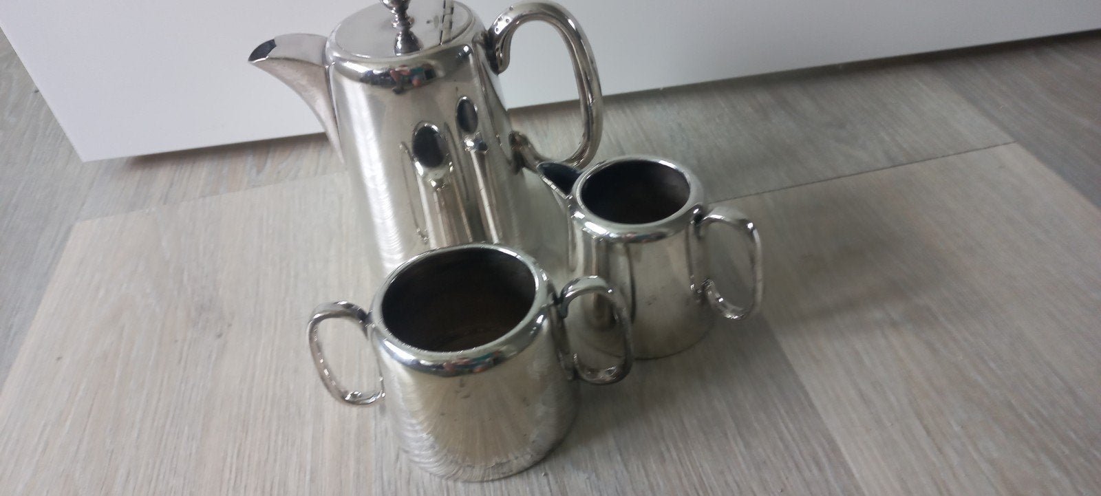 Koffiekan Suikerpot Melkkan verzilverd, Ophalen of Verzenden