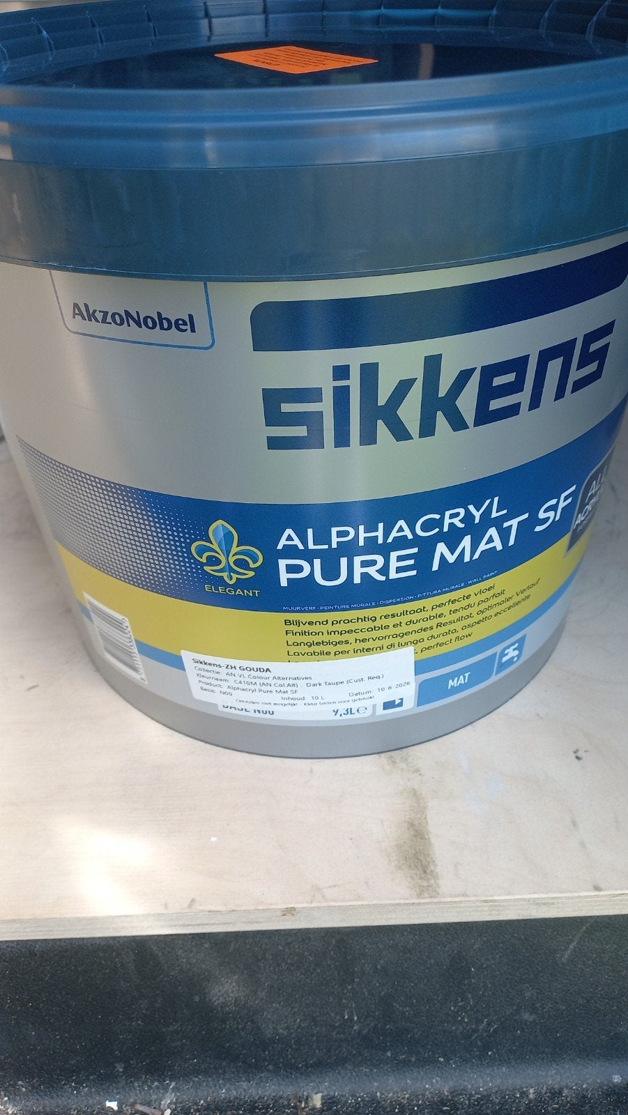 Sikkens Alphacryl Pure Mat SF NIEUW lab paint 196 dark taupe, Ophalen of Verzenden, Nieuw