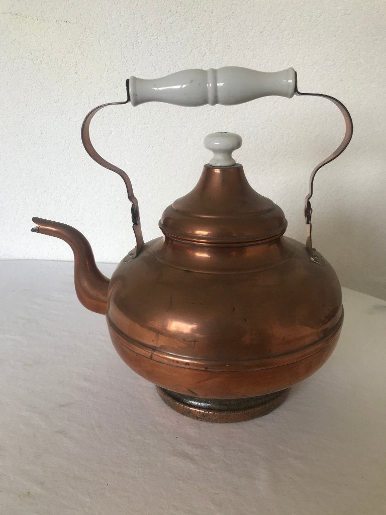 Koperen Antieke Oude Ketel Koper Waterketel Theeketel, Antiek en Kunst, Ophalen of Verzenden, Koper