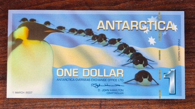 1 Dollar ANTARCTICA 2007 polymer UNC, Ophalen, Los biljet