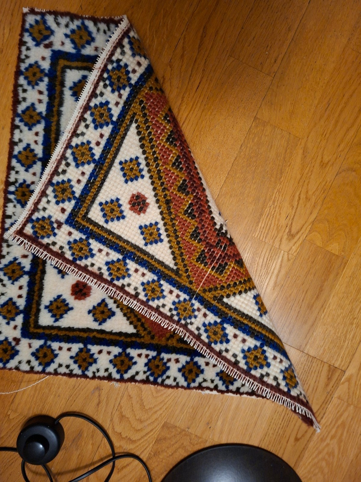 Zuiver wollen Smyrna kleedje - ideaal voor kussen, Minder dan 50 cm, Gebruikt, Bruin, Vierkant