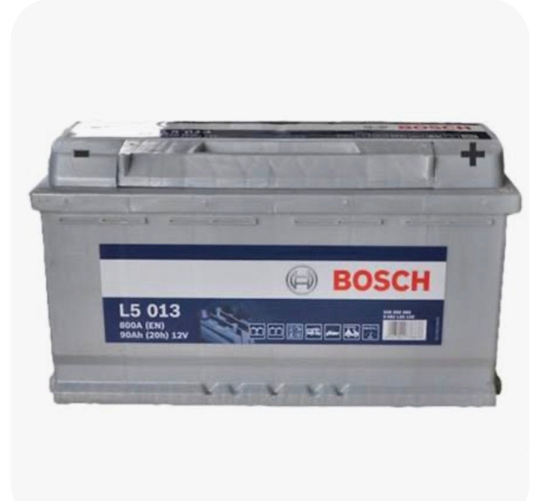 2 x Bosch L5 013 Semi-Tractie Accu’s + Dunlop druppelladers, Ophalen of Verzenden, Gebruikt, Universele onderdelen