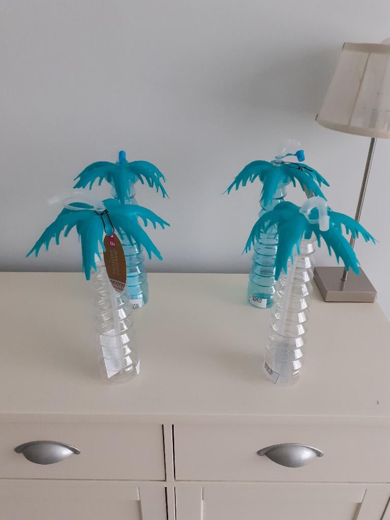 Decoratie palmbomen voor op tafel met rietje nieuw, Ophalen of Verzenden, Nieuw, Versiering, Geboorte of Huwelijk