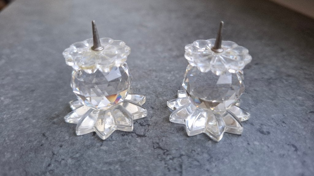 Set van 2 Vintage Kristallen Kaarsenprikkers Swarovski, Ophalen of Verzenden