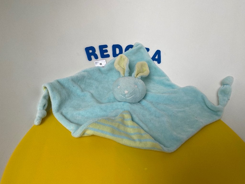 G068 bambino doekje konijn groen gestreept, Ophalen of Verzenden, Zo goed als nieuw, Konijn