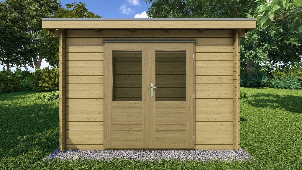 Fonteyn Basicline Blokhut Zonnebloem, Tuin en Terras, Tuinhuizen, 200 tot 400 cm, 250 tot 500 cm, Blokhut, Nieuw
