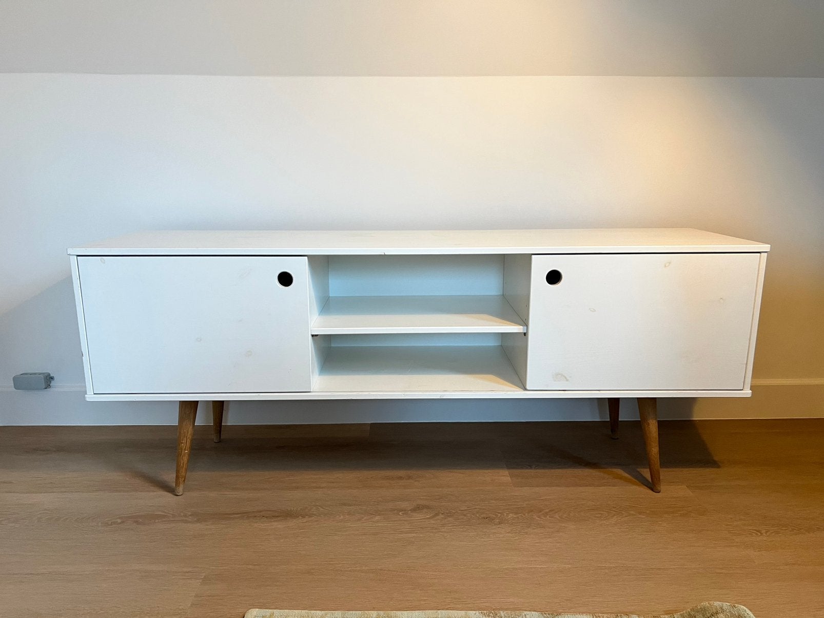 Woood Tv-meubel Retro Wit, Ophalen, Gebruikt, 100 tot 150 cm, Minder dan 100 cm