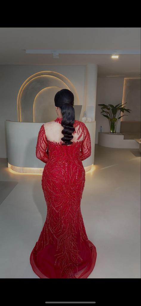 Prachtige Henna Jurk - 2 delig, Kleding | Dames, Jurken, Zo goed als nieuw, Maat 38/40 (M), Rood, Onder de knie, Ophalen