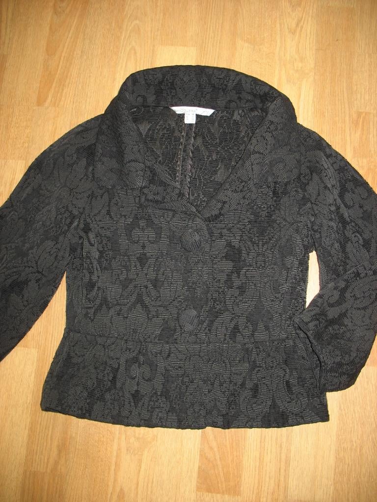 Bandolera Peplum Jasje Zwart Gobelin Mt. 36 Vintage, Zwart, Ophalen of Verzenden, Zo goed als nieuw, Jasje
