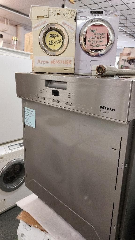 RVS  Miele halfgeintergr inbouw vaatwasser vanaf 349 ARPE, Ophalen, Minder dan 85 cm, Minder dan 10 liter, Zo goed als nieuw