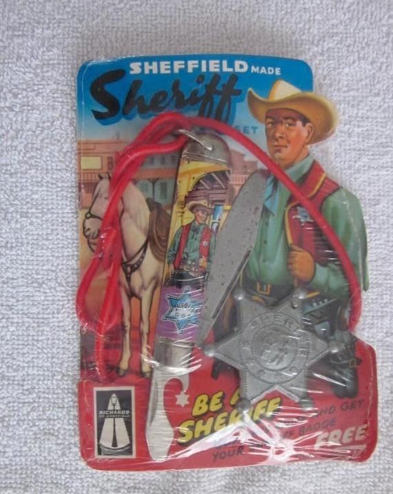 Vintage Sheriff set Richards of Sheffield jaren 1955-1960., Antiek en Kunst, Antiek | Speelgoed, Ophalen of Verzenden