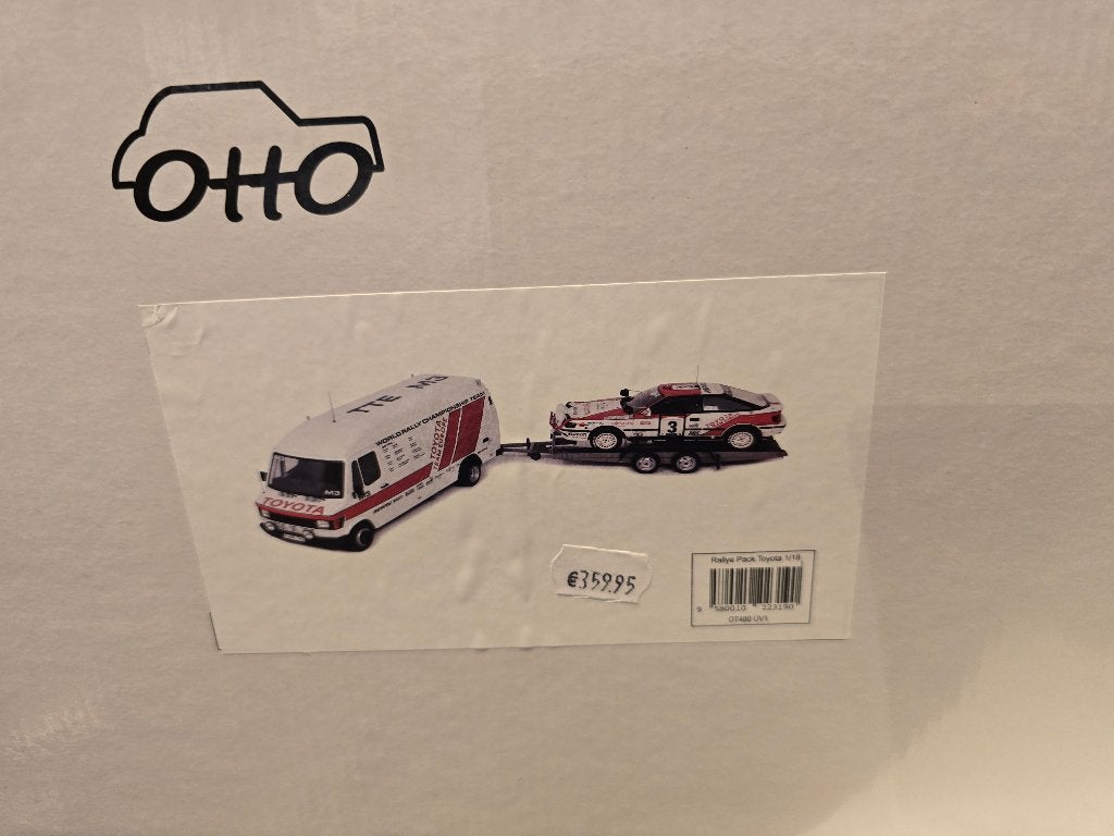 Rallye pack met toyota celica en MB 308 en aanhanger 1/18, Hobby en Vrije tijd, Ophalen of Verzenden, Nieuw, Auto, OttOMobile