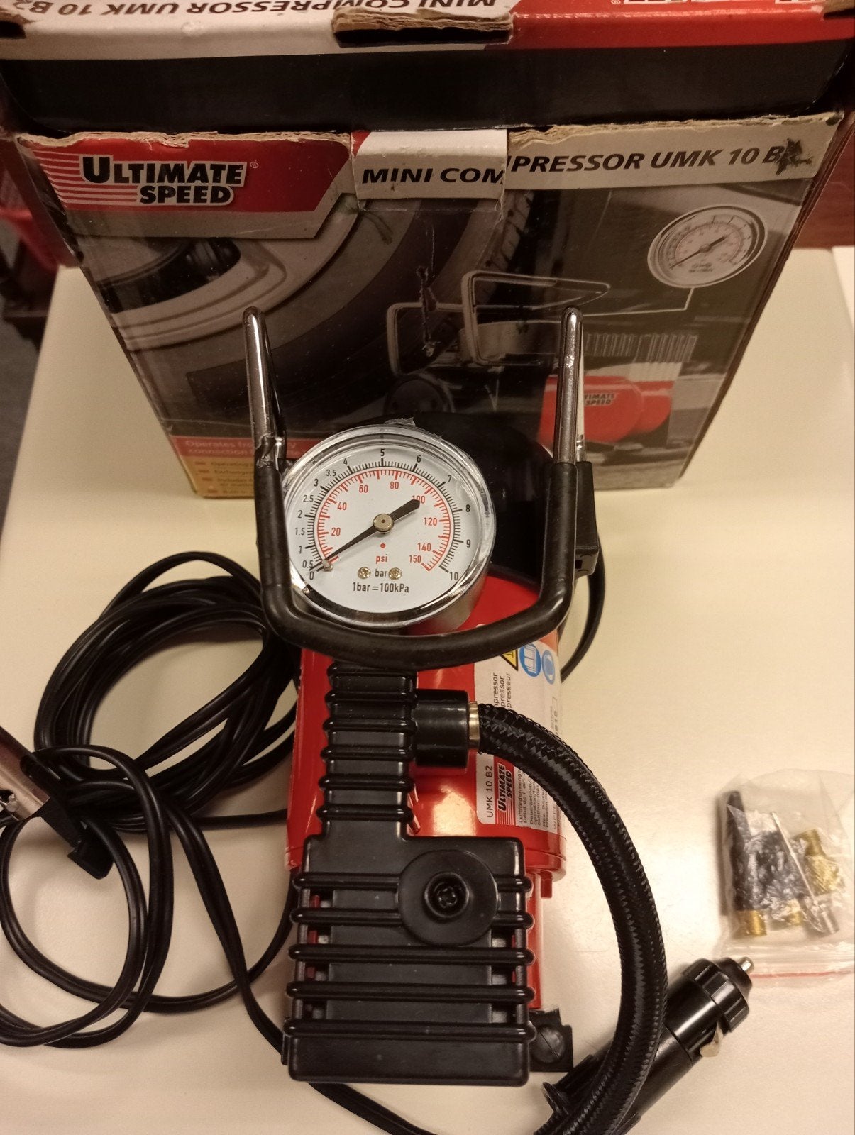 Ultimate Speed Mini Compressor UMK 10 B2 - 10 bar, Doe-het-zelf en Verbouw, Compressors, 10 bar of meer, Ophalen of Verzenden