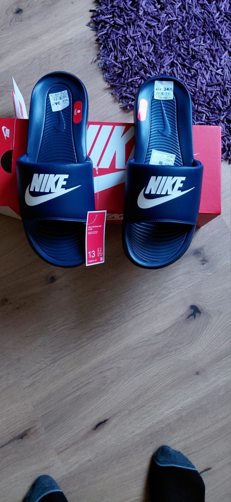 Nike,  slippers nieuw in doos mt 47,5, Kleding | Heren, Ophalen of Verzenden, Nieuw, Blauw, Nike