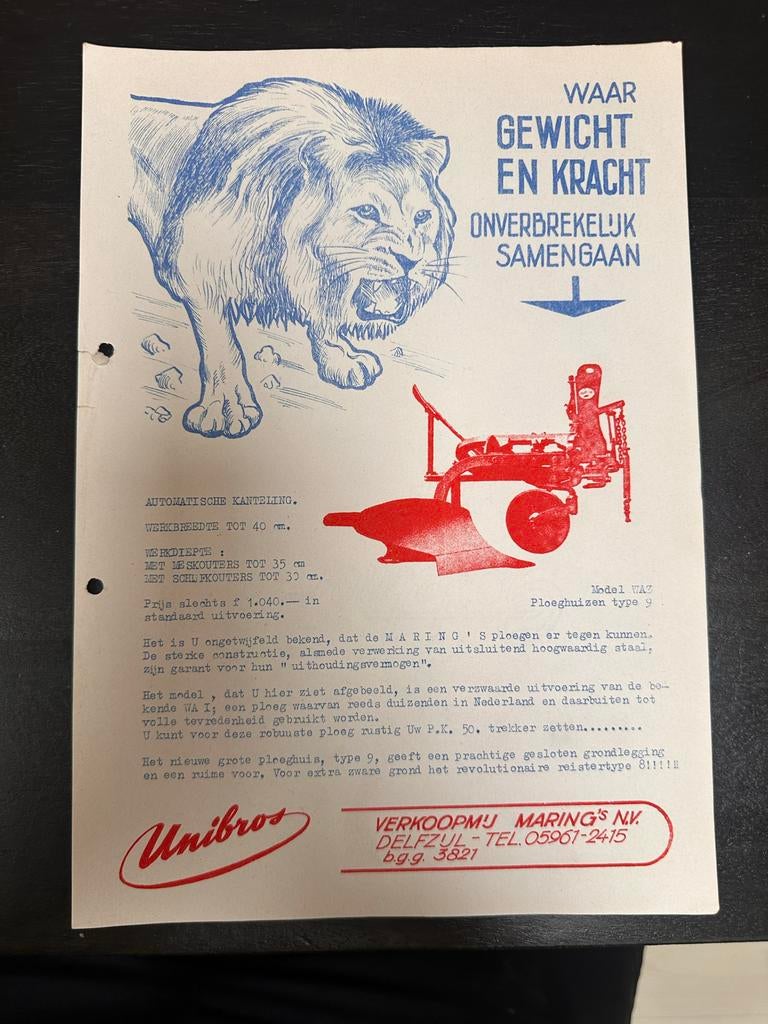 Reclame Maring's Ploeg - Robuust en Betrouwbaar, Ophalen