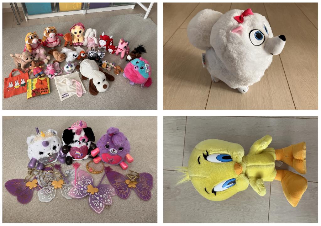 Knuffels Dino, Tweety, Gidget, Rainbocorns, Zula, Paard enz, Kinderen en Baby's, Speelgoed | Knuffels en Pluche, Zo goed als nieuw