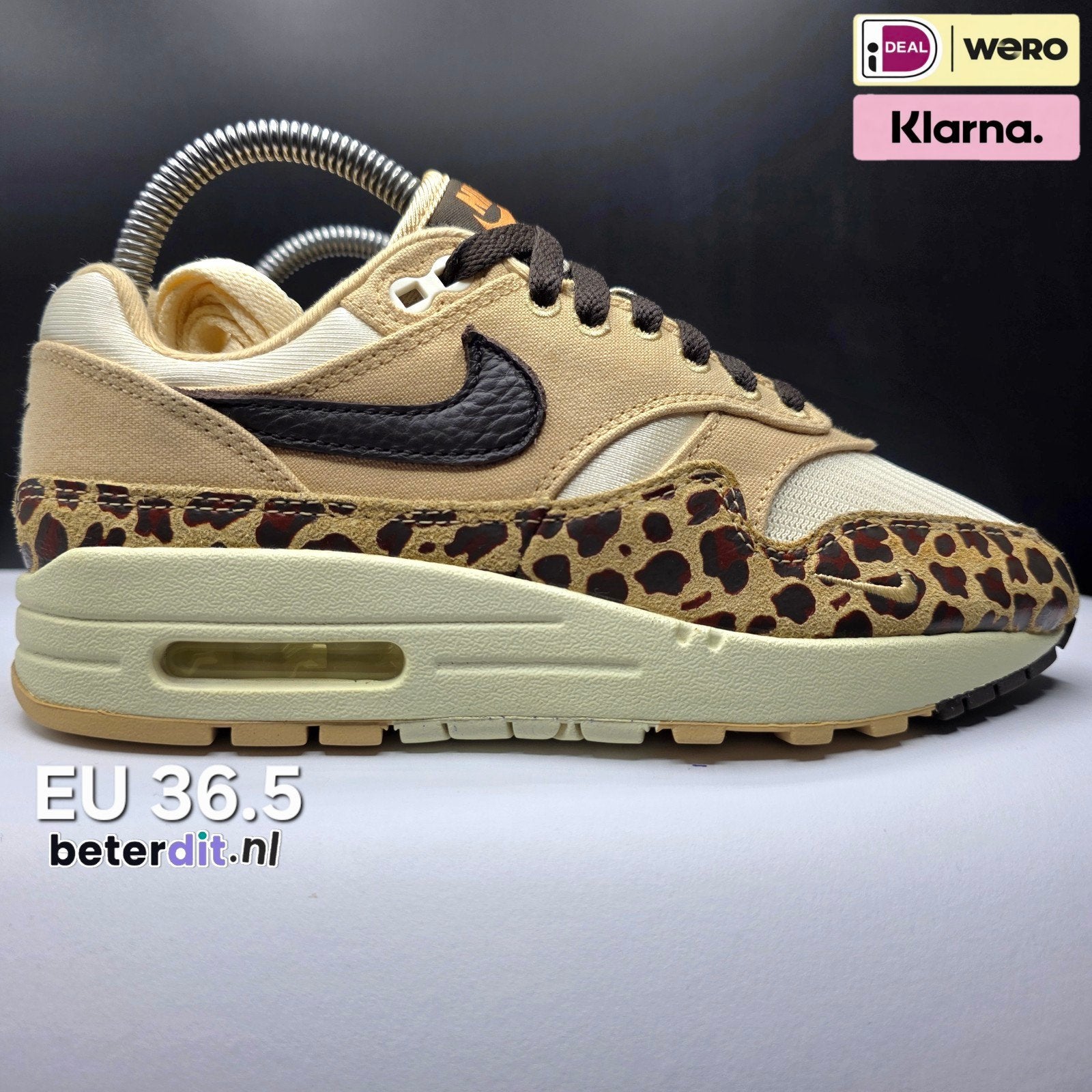 Nike Air Max 1 '87 'Sesame Leopard' Maat: 36.5, Kleding | Dames, Schoenen, Beige, Ophalen of Verzenden, Nike, Nike
