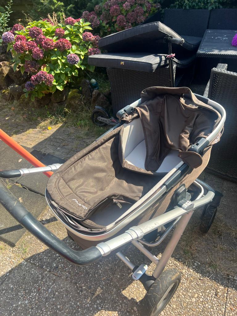 Nuna kinderwagen met reiswieg en adapters voor Maxi-Cosi, Overige merken, Gebruikt, Ophalen of Verzenden, Combiwagen