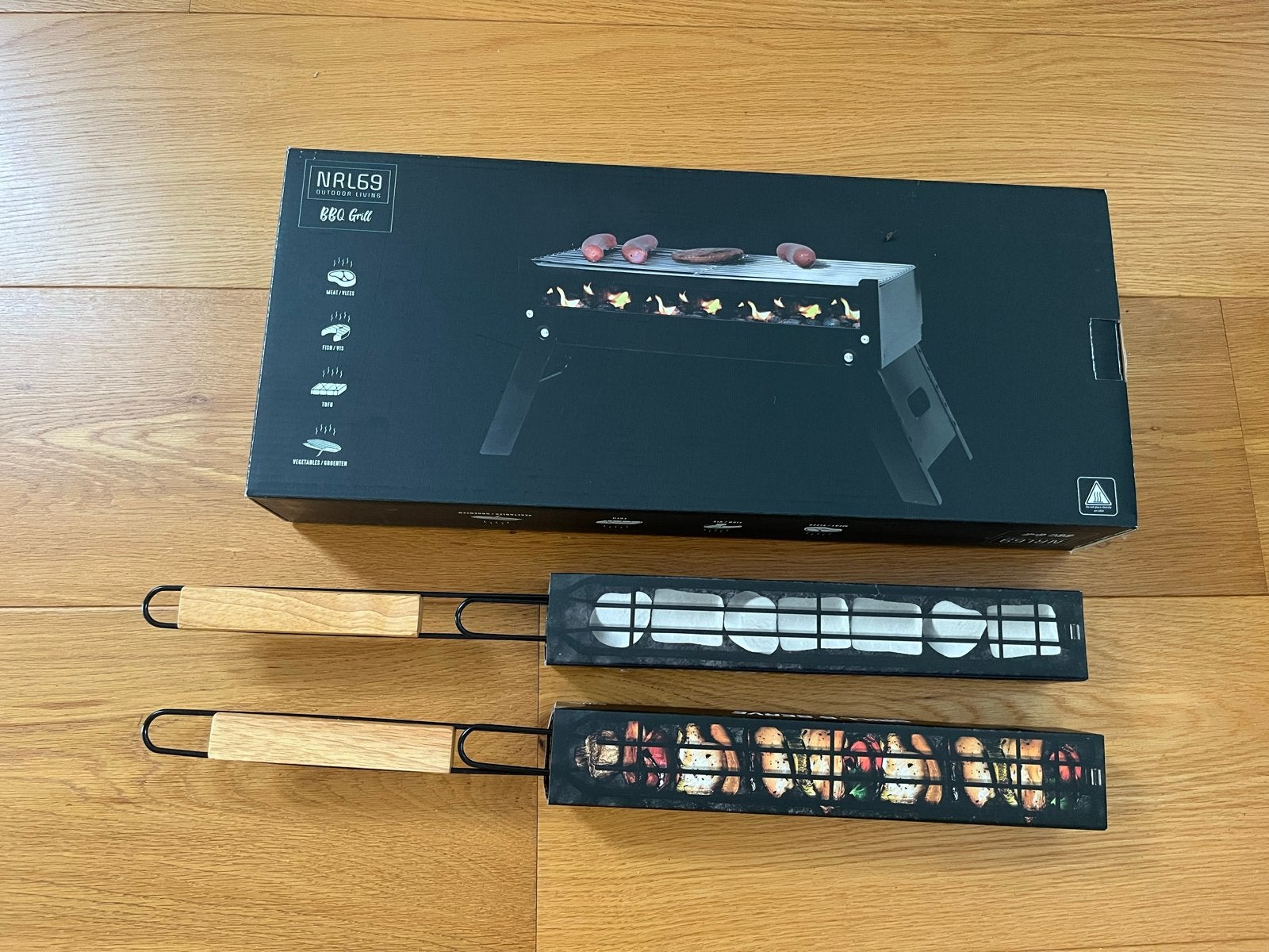 NRL69 BBQ Grill met 2 spiesen - Nieuw in doos, Ophalen, Nieuw