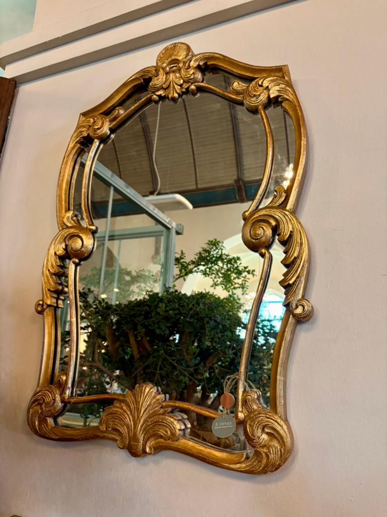 Set oude spiegel met wandplank, goud, landelijk wonen, Ophalen, Rechthoekig