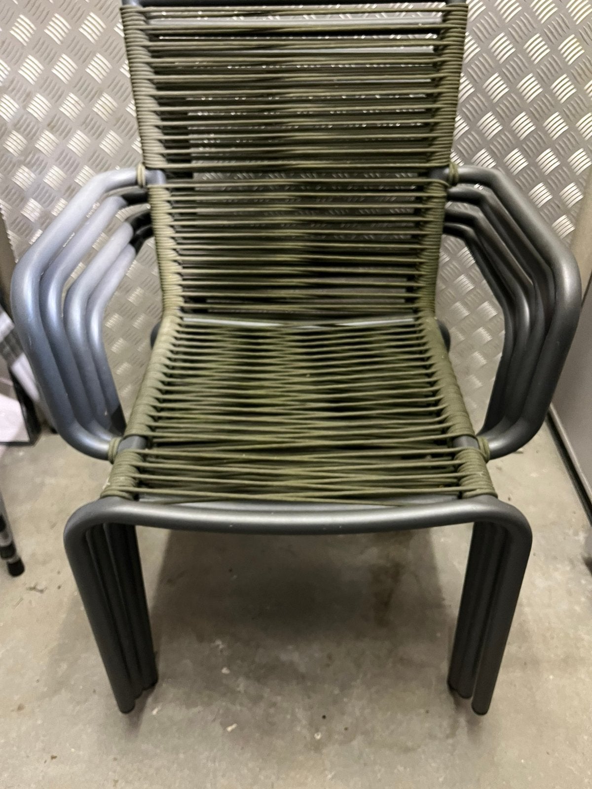 4 tuin stoelen, Ophalen, Gebruikt, Aluminium, Stapelbaar