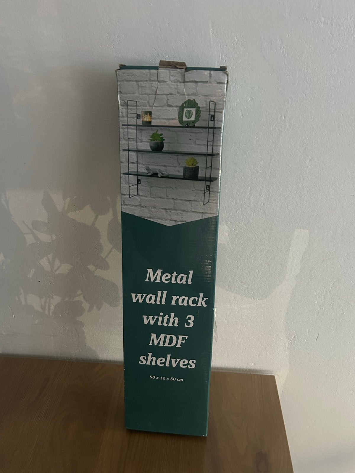 Metalen wandrek met 3 MDF planken - Nieuw in doos, Ophalen of Verzenden, Nieuw
