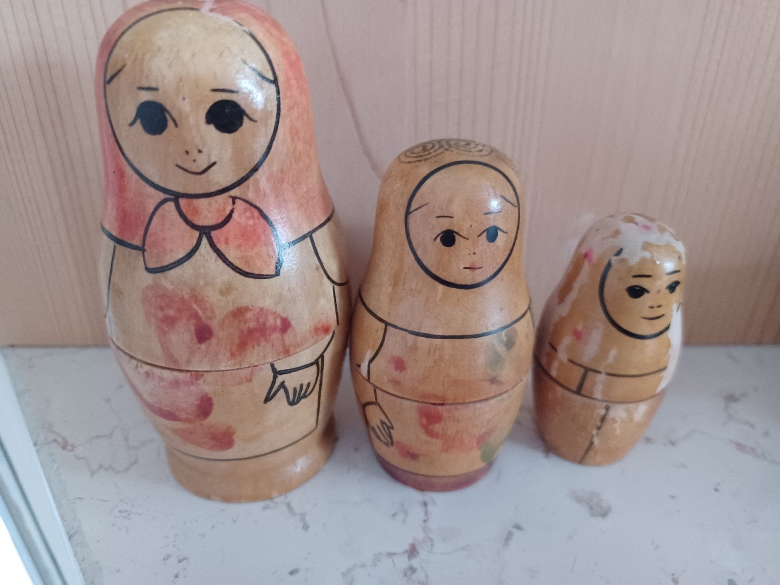 Vintage Matroesjka poppen set - 3 stuks, Verzamelen, Ophalen of Verzenden, Gebruikt