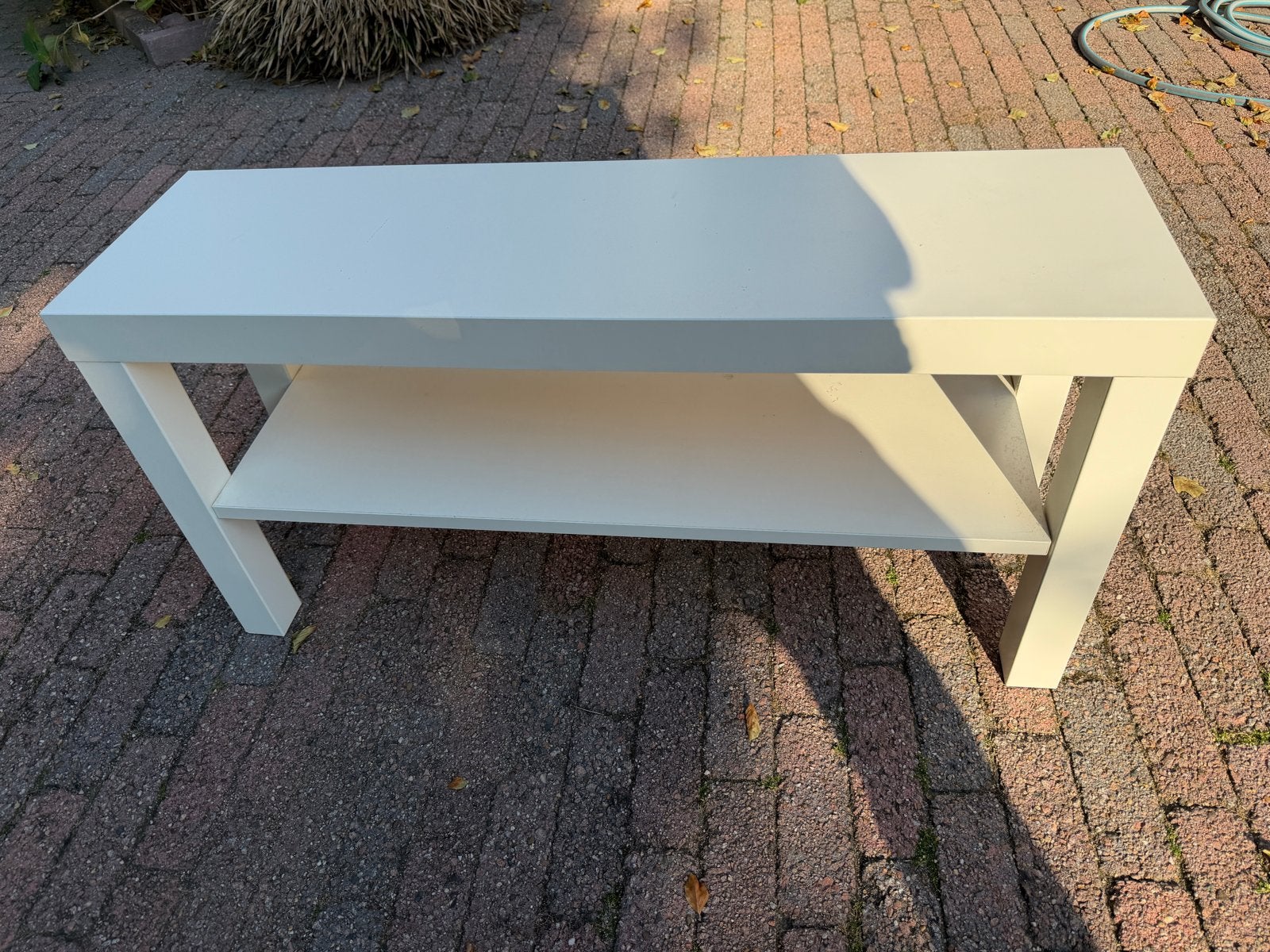 Witte schoenen bankje of bijzet tafel, Huis en Inrichting, Ophalen, Gebruikt, 100 tot 150 cm, Overige houtsoorten