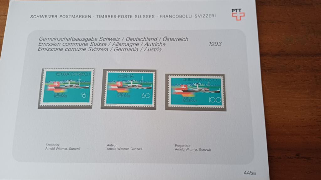 Zwitserland,  A, D, 1993, Bodensee, Ophalen of Verzenden, Postfris, Overige thema's